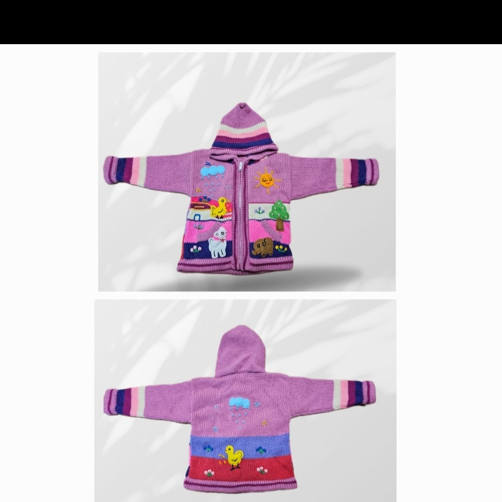 Colorful Kids' Hooded Sweater with Fun Designs